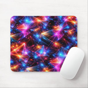 Tapis De Souris Polygone Abstrait Néon Avec Étincelles
