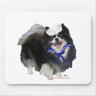 Tapis De Souris Pomeranian Noir Marin