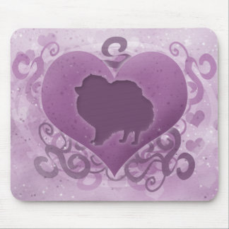 Tapis De Souris Pomeranian pourpre Valentine