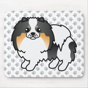 Tapis De Souris Pomeranian Tricolore Blanc Chien de Dessin Animé M
