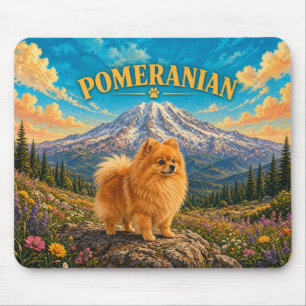 Tapis De Souris Poméranien, Mont Rainier Aquarelle Vintage