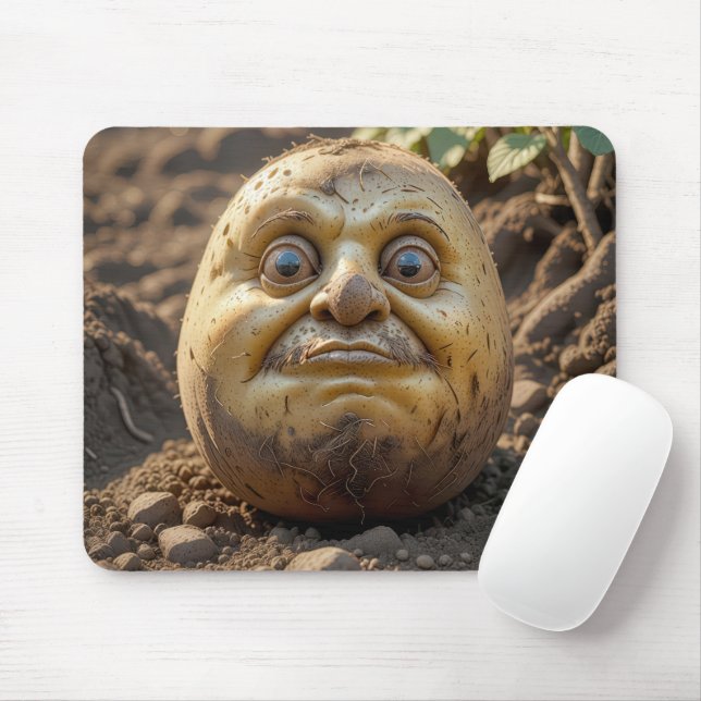 Tapis De Souris Pomme De Terre Grumpy Tête Dans La Sale (Avec souris)