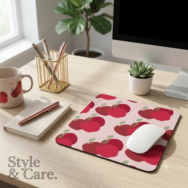 Tapis De Souris Pomme Inspirée des Fruits Modernes (Modern Fruit-Inspired Apple Mouse Pad)