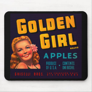 Tapis De Souris Pommes de fille d'or