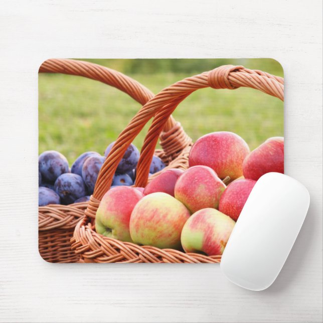 Tapis De Souris Pommes et prunes Mousepad (Avec souris)