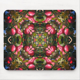 Tapis De Souris Pommes Rouges Sur Arbre Abstrait Nature Art