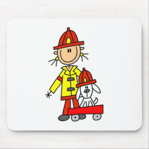 Tapis de souris pompier bonhomme allumette avec da