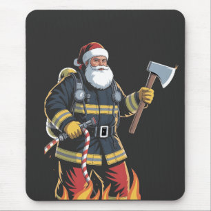 Tapis De Souris Pompier Camion de pompiers Arbre de Noël Père Noël