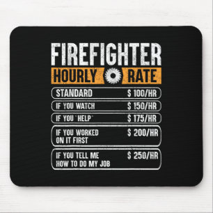 Tapis De Souris Pompier Drôle Cadeaux Horaire Taux Pour Feu Da