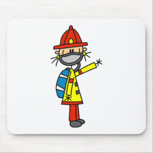 Tapis de souris Pompiers bonhomme allumette avec m