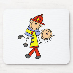 Tapis de souris Pompiers bonhomme allumette sauvan