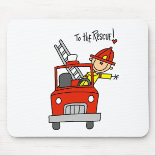 Tapis de souris Pompiers en bonhomme allumette ave