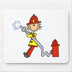 Tapis de souris Pompiers en bonhomme allumette ave