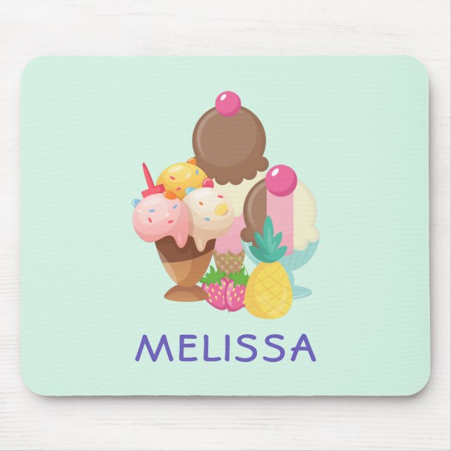 Tapis De Souris Poncs de crème glacée avec arrosages (Devant)