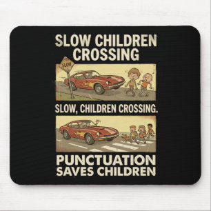 Tapis De Souris Ponctuation drôle de grammaire sauve les enfants a