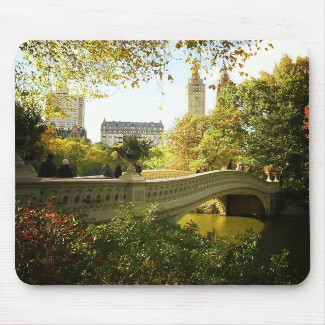 Tapis De Souris Pont d'arc en automne, Central Park, New York City (Devant)