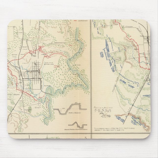 Tapis De Souris Pont de Vicksburg, Jackson, Big Black River (Devant)