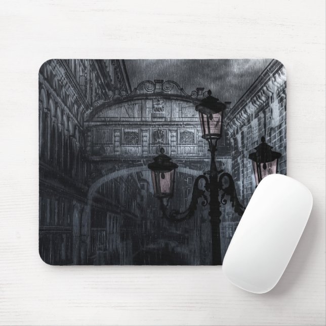 Tapis De Souris Pont des Soupirs de la Pluie de Venise sombre à la (Avec souris)