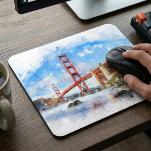 Tapis De Souris Pont Golden Gate Pastel à San Francisco