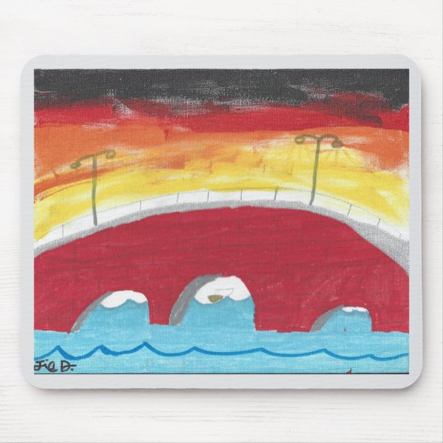 Tapis de souris Pont la Nuit (Devant)