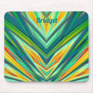 Tapis De Souris PONT ~ Motif fractal jaune vert orange rouge vert