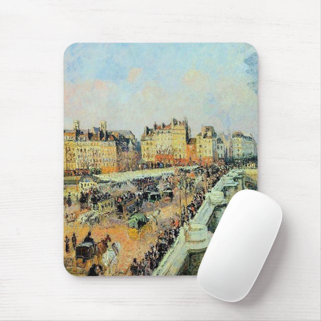 Tapis De Souris Pont Neuf, Après-midi, Sunlight Camille Pissarro (Avec souris)