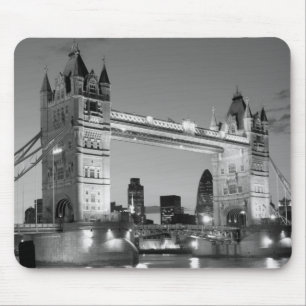 Tapis De Souris Pont Tour de Londres blanc noir