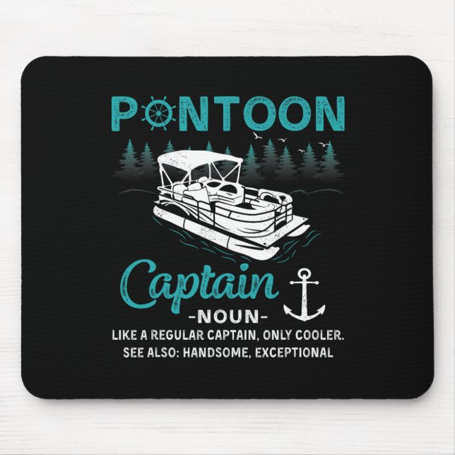 Tapis De Souris Pontoon Captain Definition Funny Pontoon Boat Boat (Devant)