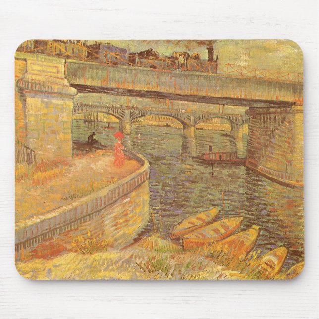 Tapis De Souris Ponts sur la Seine par Vincent van Gogh (Devant)