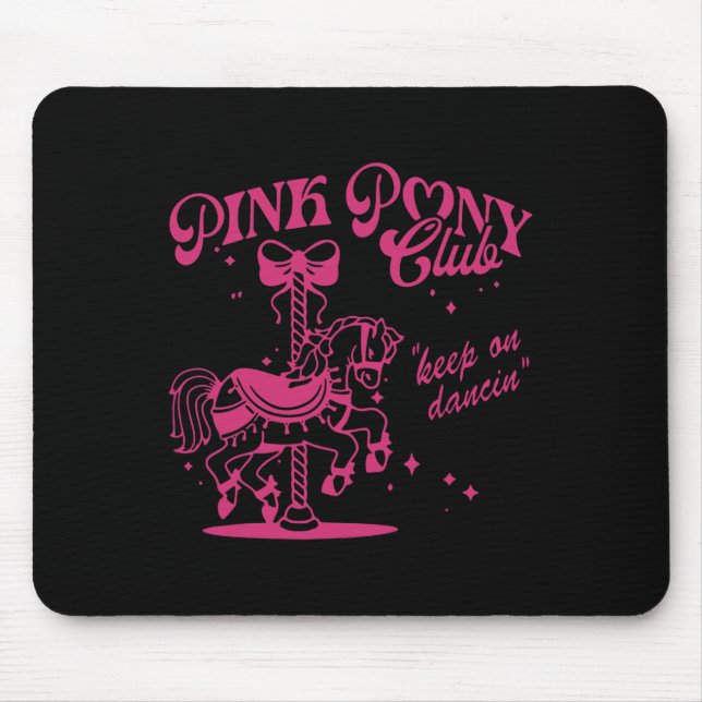 Tapis De Souris Pony Et Talon Aime Filles Roses Clubs Cowgirl (Devant)