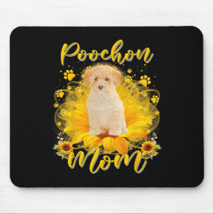 Tapis De Souris Poochon Chien Maman Avec Tournesol Chien Patrouill
