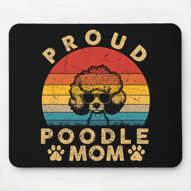 Tapis De Souris Poodle Maman Cadeaux J'Aime Mon Chien Maman Maman  (Devant)