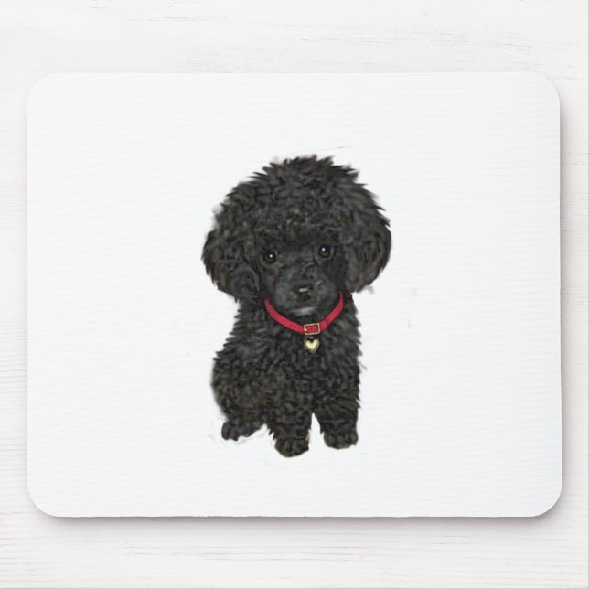 Tapis De Souris Poodle miniature ou jouet - Noir 1 (Devant)