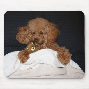 Tapis de souris Poodle roux - Endormi