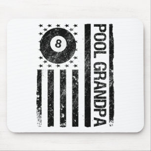 Tapis De Souris Pool Grand-pa American Usa Drapeau Funny Billard