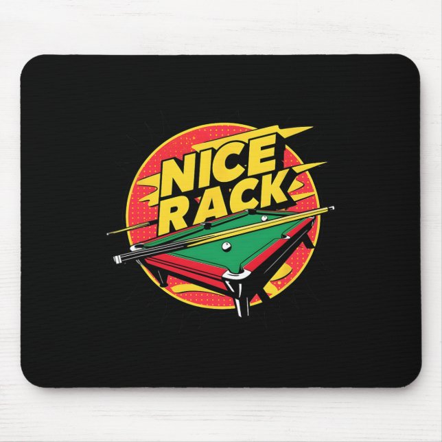 Tapis De Souris Pool Shark Billard Nice Rack Funny Puns 8 Ball B (Devant)