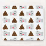 Tapis De Souris poop emoji et papier de toilette<br><div class="desc">poop emoji et papier de toilette tissu mignon poop emoticon</div>