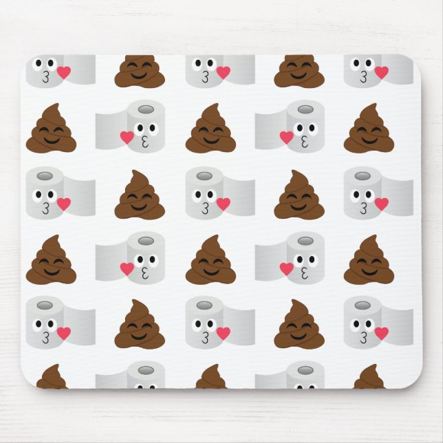 Tapis De Souris poop emoji et papier de toilette (Devant)