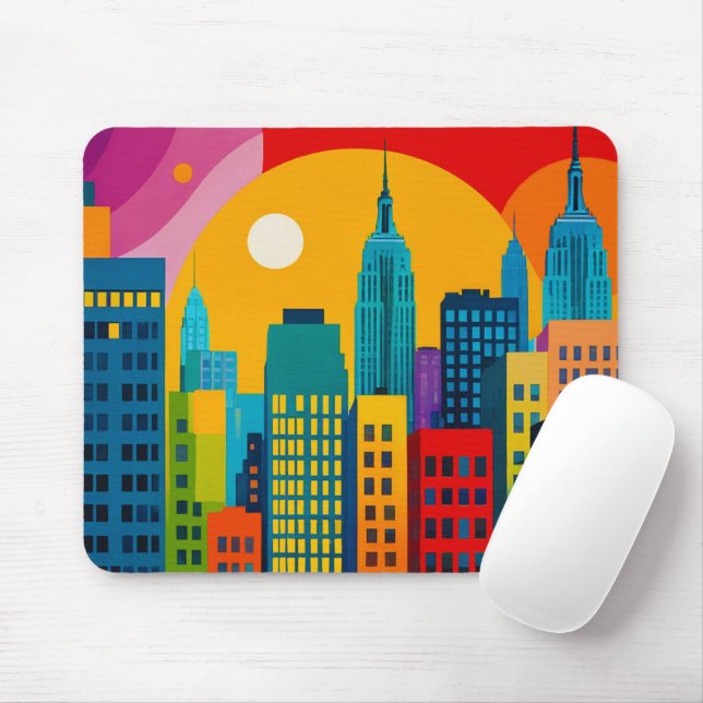 Tapis De Souris Pop Art de New York (Avec souris)