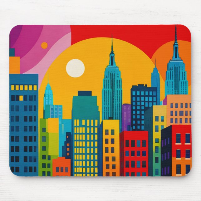 Tapis De Souris Pop Art de New York (Devant)