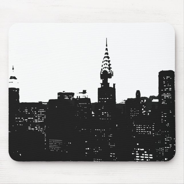 Tapis De Souris Pop Art New York Silhouette (Devant)