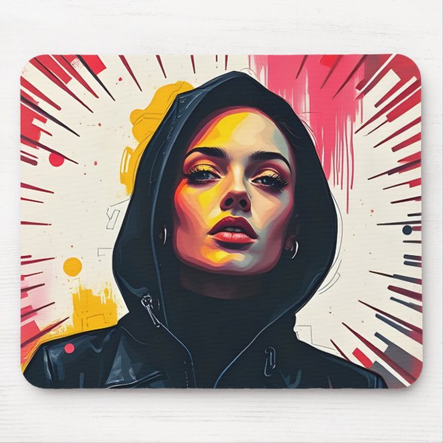 Tapis De Souris Pop Art Portrait Souris (Devant)