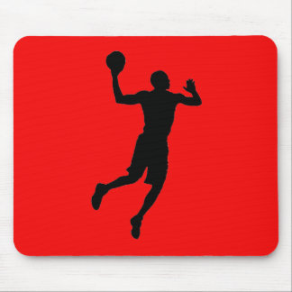 Tapis De Souris Pop Art Red Black Joueur de basket-ball Silhouette