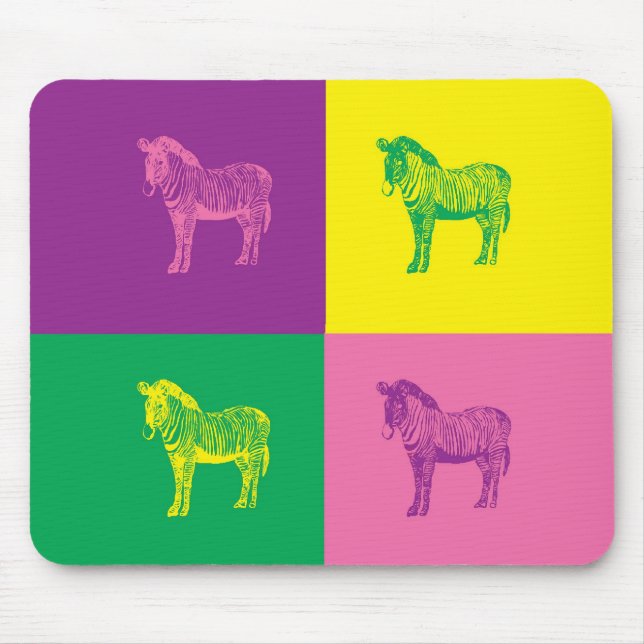 Tapis De Souris Pop Art Zebra (Devant)