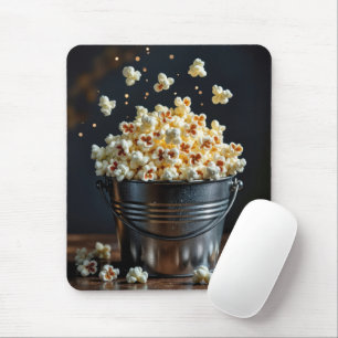 Tapis De Souris Popping de pop-corn dans un seau métallique