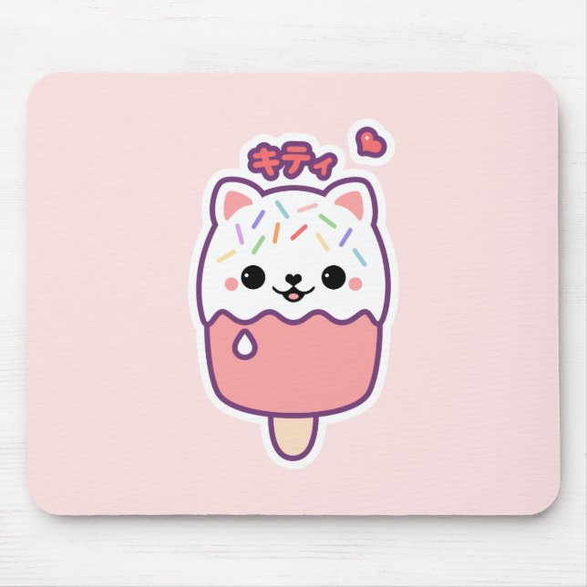 Tapis De Souris Popsicle mignon de chat (Devant)