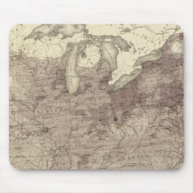Tapis De Souris Population américaine 1860 (Devant)