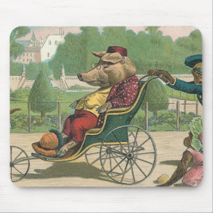 Tapis De Souris "Porc cru dans fauteuil roulant"