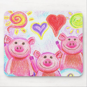 Tapis De Souris Porc fou Mousepad d'amis