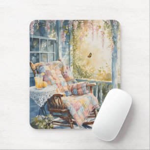 Tapis De Souris Porche Coquet avec Charme de Courte-Pointe et Limo